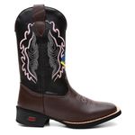 Bota Feminina Texana Cano Alto Chocolate e Preto