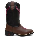Bota Feminina Texana Cano Longo Chocolate e Preto