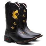 Bota Feminina Texana Cano Longo Sol Preto