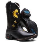 Bota Feminina Texana Cano Longo Sol Preto