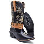 Bota Feminina Texana Cano Longo Bico Fino Preto