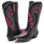 Bota Texana Feminina Cano Longo Bico Fino Preto