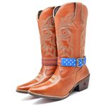 Bota Texana Feminina Cano Longo Bico Fino Whisky