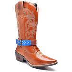 Bota Texana Feminina Cano Longo Bico Fino Whisky