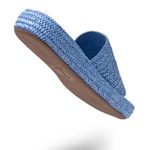 Sandália Papete Feminina Solado Flat Azul Hidra