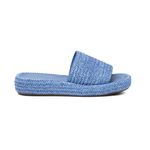 Sandália Papete Feminina Solado Flat Azul Hidra