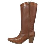 Bota Feminina Western Cano Longo Croco Napa Caramelo