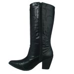 Bota Feminina Cano Longo Western Bordado Napa Preta