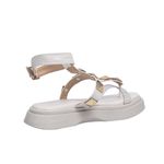 Papete Feminina Flatform com Spikes e Vinil Napa Off White