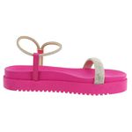 Papete Feminina Flatform com Tiras de Strass Napa Pink