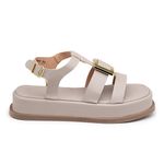 Sandália Papete Feminina Flatform Aveia