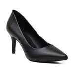 Sapato Feminino Scarpin Salto Fino Napa Preto Fosco