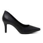 Sapato Feminino Scarpin Salto Fino Napa Preto Fosco