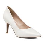 Sapato Feminino Scarpin Salto Fino Napa Off White