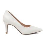 Sapato Feminino Scarpin Salto Fino Napa Off White