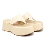 Tamanco Feminino Flat Plataforma Off White