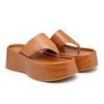 Tamanco Feminino Flat Plataforma Whisky