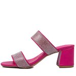 Tamanco Feminino com Tiras de Strass Napa Pink