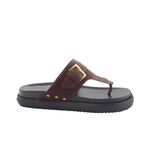 Sandália Papete Feminina Biker Camurça Marrom