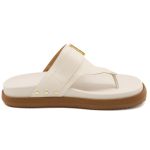 Sandália Papete Feminina Biker Napa Off White