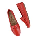 Mocassim Feminino Couro Legítimo Vermelho