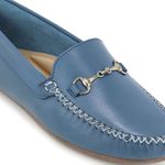 Mocassim Feminino Couro Legítimo Azul