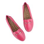 Mocassim Feminino em Couro Legítimo Rosa