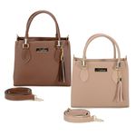 Kit 2 Bolsas Femininas Médias Caramelo e Nude