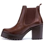 Bota Coturno Feminino Tratorado Chocolate