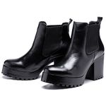 Bota Coturno Feminino Tratorado Preto