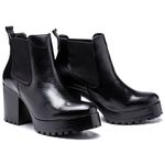 Bota Coturno Feminino Tratorado Preto