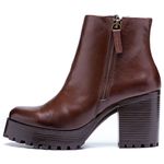 Coturno Feminino Plataforma Tratorado Chocolate