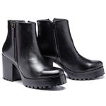 Coturno Feminino Plataforma Tratorado Preto