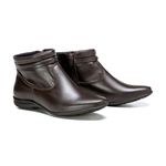 Bota Feminina Flat Rasteira Couro Legítimo Café