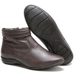 Bota Feminina Flat Rasteira Couro Legítimo Café