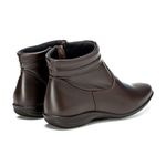 Bota Feminina Flat Rasteira Couro Legítimo Café