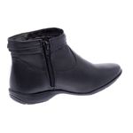 Bota Feminina Flat Rasteira Couro Legítimo Preto