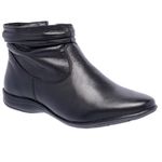 Bota Feminina Flat Rasteira Couro Legítimo Preto