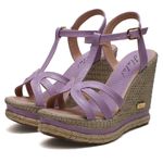 Sandália Feminina Anabela Sintético Lizard Lavanda