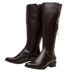 Bota Montaria Feminina Couro Legítimo Café