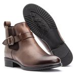 Botina Chelsea Feminina com Fivela Em Couro Latego Marrom