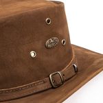 Chapéu Estilo Americano Adulto Linha Texas Couro Legítimo Ferrugem