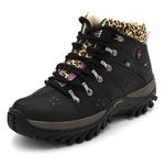 Bota Adventure Feminina Sintético Preto e Onça