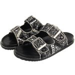 Sandália Birkin Feminina Fivela Preta