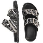 Sandália Birkin Feminina Fivela Preta