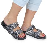 Sandália Birkin Feminina Fivela Preta