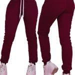 Calça Avulsa Moletom Feminino Bordô