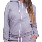 Blusa Avulsa Moletom Feminino Zíper Cinza