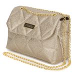 Bolsa Feminina Dourado Gliter 