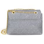 Clutch Feminina Prata Gliter 